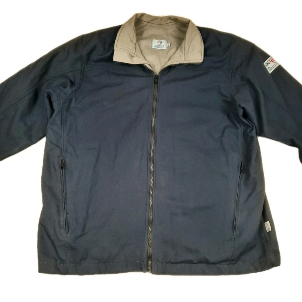 Tyndale FR Fire Resistant Canvas Jacket Mens XL RG Navy Blue Cat 3 K610T USA